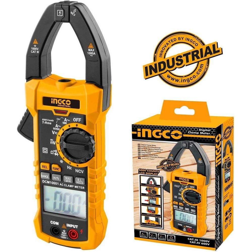 Ingco DCM10001 Digital Clamp Meter 6000counts - KHM Megatools Corp. Ingco DCM10001 Digital Clamp Meter 6000counts - KHM Megatools Corp.